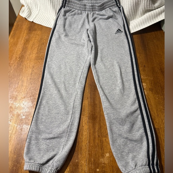 adidas Other - Adidas Kids Light Gray Joggers with Black Stripes